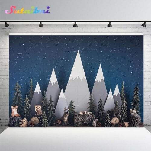 Jungle Wildlife Backdrops Boy Adventure Twinkle Stars Animal Wild One Baby Shower Birthday Photography Background Photo Studio