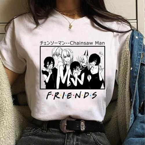 Chainsaw Man Japanese Anime T Shirt Men Manga Graphic Tees Funny Power Friend Cartoon T-shirt Unisex Tops Tshirt Male