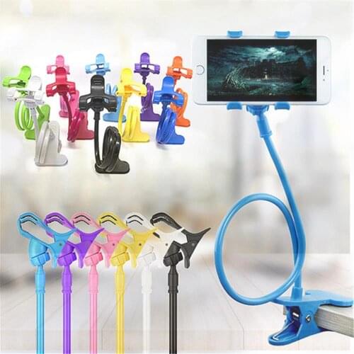 Flexible 360 Degree Rotate Universal Lazy Mobile Phone Stand Holder Stents Flexible Bed Desk Table Clip Bracket For Phone Holder