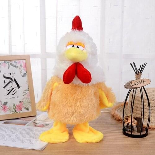 Kawaii Diffy Chicken mkd3 Electronic Plush Dolls Stuffed Animals Baby Educational Walking Singing Chick Toys for Children 30cm