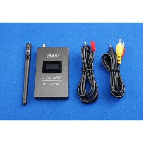 Mini FPV 5.8G 32CH Autoscan A/V Receiver (VRX) W/ OLED Channel Display (RP-SMA, jack) R600 for RC Multicopter