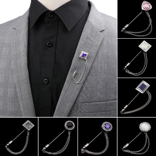 Mens Classy Noble Jewelry Brooches Men&Women Suit Shawl Lapel Pins Corsage Hat Shirt Collar Breastpin Party Daily Accessory