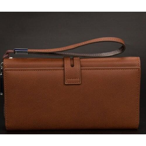 Men Long Wallets and Purses Male Leather Business Long Wallet Clutch Mobile Phone Bag for Men