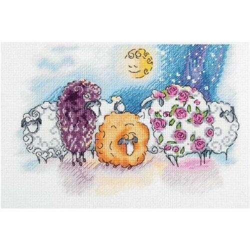 Counted Cross Stitch Kit Fan blowing a fan Handmade Needlework For Embroidery 14ct Cross Stitch Beautiful Flower Sheep