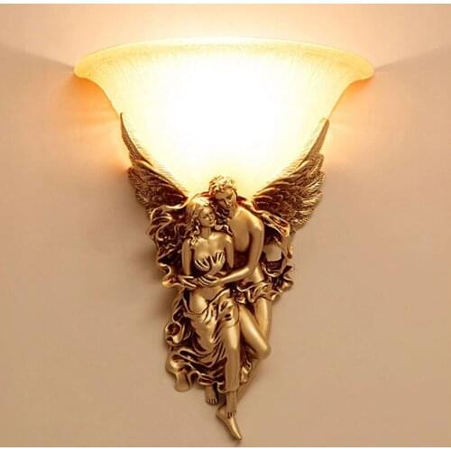 Nordic Resin Wall Lamp Bedroom Bedside Light Creative Living Room Background Wall Light Retro Home Wall Lamp American Glass Lamp