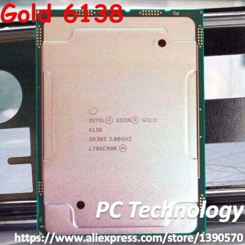 New Original Intel Xeon Gold 6138 SR3B5 Gold6138 Processor 27.5MB Cache 2.00GHz 20-cores LGA3647 125W Scalable CPU free shipping