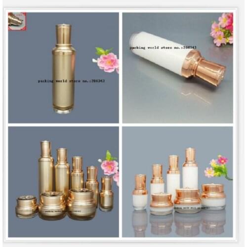 30ml gold/pearl white plastic Acrylic bottle for serum/lotion foundation/emulsion skin care cosmetic packing plastic jar