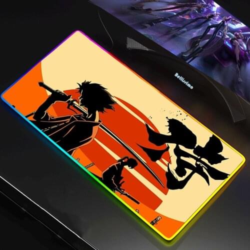 RGB Gaming XL Mouse Pad Gaming Accessories Mause Pad Keyboard Desk Carpet Game Rubber No-slip Mouse Mat Japanese Bushido Samurai