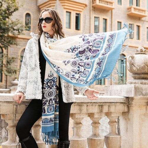 Wool Women Scarves Stoles Elegant Carf Warm Shawl Bandana Scarf Luxury Brand Muslim Hijab Beach Blanket Face Shield Foulard