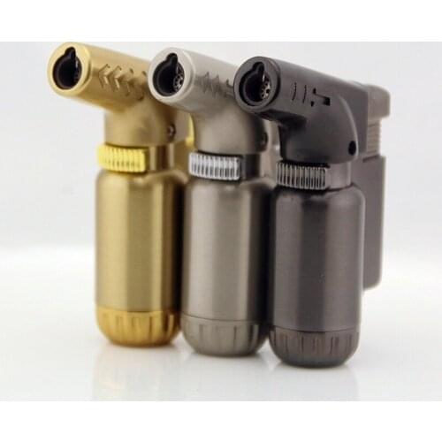 Windproof Cigarette lighter Metal Gas lighter elbow Cigar Butane Torch lighter Turbo Jet 1300 C Firepower fierce Blue flame