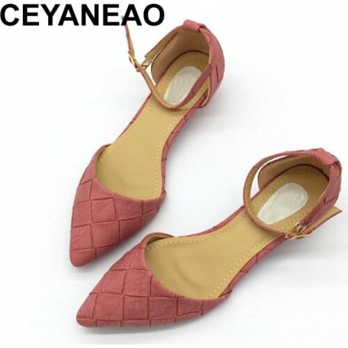 CEYANEAO 2018 Vintage PU Women D'Orsay Flats Shoes Sexy Pointed Toe Woman Casual Low Heel Basic Flats Casual Loafers Gray