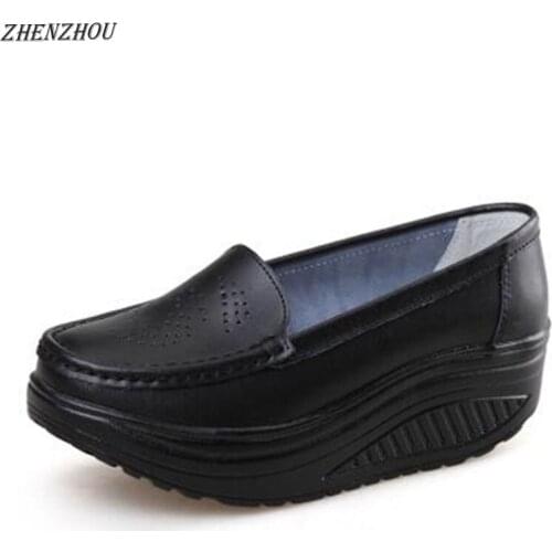 MHYONS Spring summer shake out Single women shoes The nurses shoes white and platform womans shoeses Breathable hollow