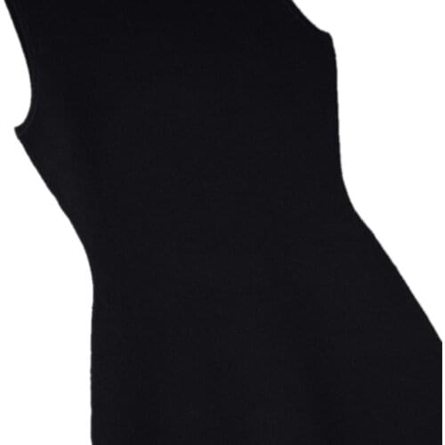 Women Dresses Summer Solid Knitted Sleeveness O-Neck Tassel Hem Elegant High Street Chic Stunning Fashion Top Quality S