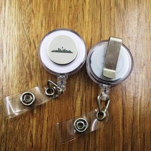 Seattle Skyline ID Badge Reel gift for him/her friend family retractable recoil id badge holder work fun