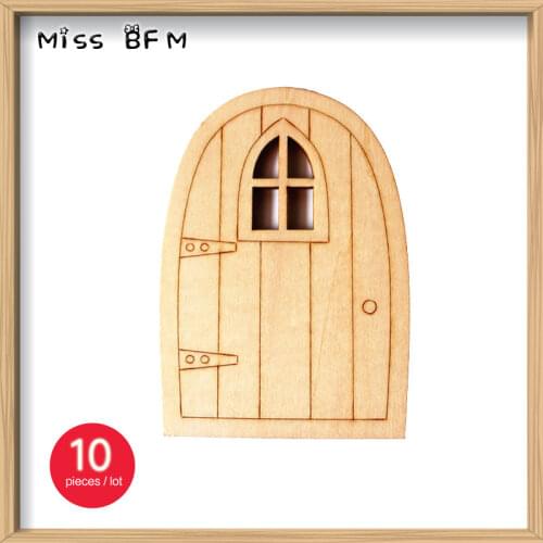 10pcs 100x70x3mm MDF Fairy Elf Door Shaped Blank Wooden Craft DIY Favors