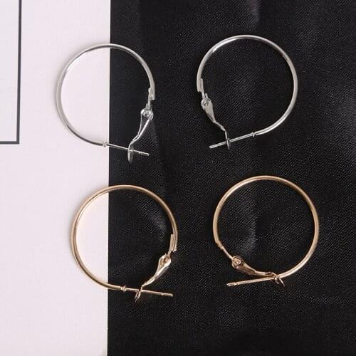 10pcs Copper Material Ears Clasps Gold Rhodium Color Circle Wire Earring Hooks For Jewelry Earring Making Accessories