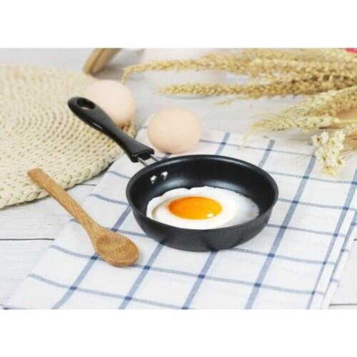 12cm Mini Non-stick Round Frying Pan Egg Pan With Spatula Kitchen Cookware For Stove-Top Cooking