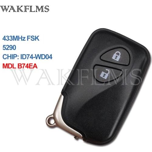 2 Buttons 433MHz ID74 Chip PCB 5290 Smart Key Keyless Go / Entry For Lexus CT200H RX350 RX450H Replace The Genuine Key MDL B74EA