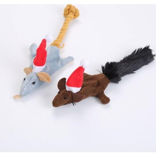 2PCS Pet Cat Toy Simulation Christmas Mouse Toy Cat Soft Plush Pillow Toy Gift Individuality Leisure Practical Delicate