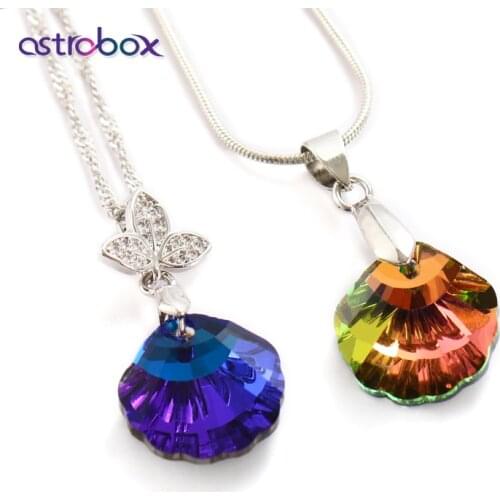 5pcs/lot Shell Glass Crystal 16mm Pendant Creation Women Necklace Pendant Dress Decoration accessories pendant beads No Necklace