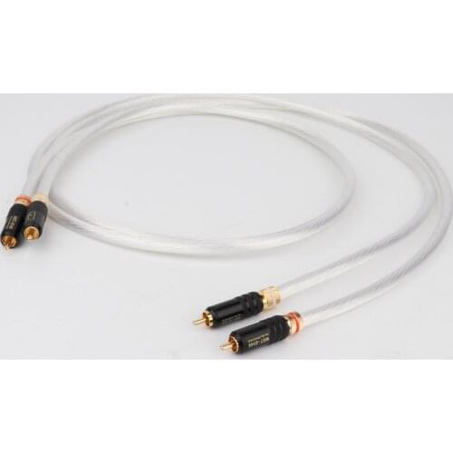 Hifi WBT-0144 Gold Plating Plug RCA Audio Cable, Dual 2RCA to 2RCA Male CD DVD Amplifier Interconnect RCA Cable