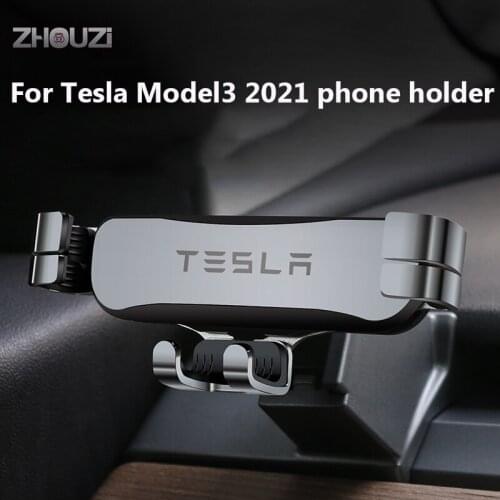 Car Mobile Phone Holder Smartphone Holder Air Outlet Clip Mount GPS Stand Navigation Bracket For Tesla Model 3 2021 Accessories