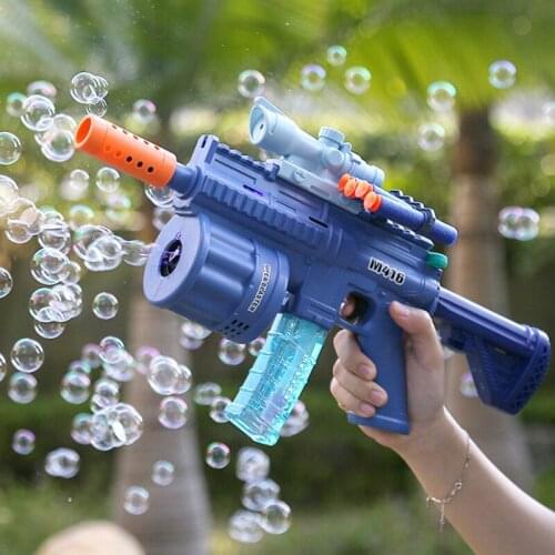 Safety Foam Blaster Bubble Machine Guns Realistic Battle Game Automatically Bubble Toy Summer Outdoor Toy for Toddler