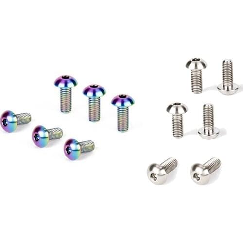 12Pcs Bolts M5x12mm Hex Head For Bicycle Bottle Cage Install T MTB Mountain Bike Ti Parts Screws,Multicolor & Titanium