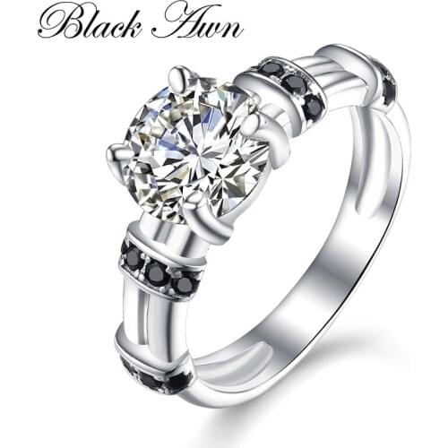 BLACK AWN 2021 New Genuine 100% Sterling 925 Silver Jewelry Engagement Rings for Women Gift C347
