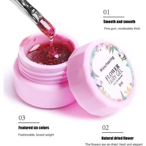 Flower Fairy Nail Gel Dry Flower Decoration Nail Polishing Gel Tip DIY Fashion Manicure Nail Art
