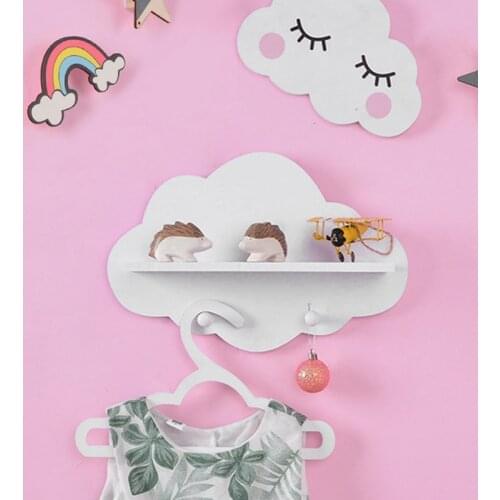Cloud Shape Wood Home Kitchen Living Room Accessories Hanging Storage Rack Cabinet Organizer Shelf Housekeeper Hang On Wall New