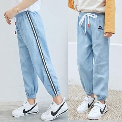 Toddler kids Casual Blue Casual Pants Baby Soft Cotton Denim Pants Kids Sports For Boys Girls