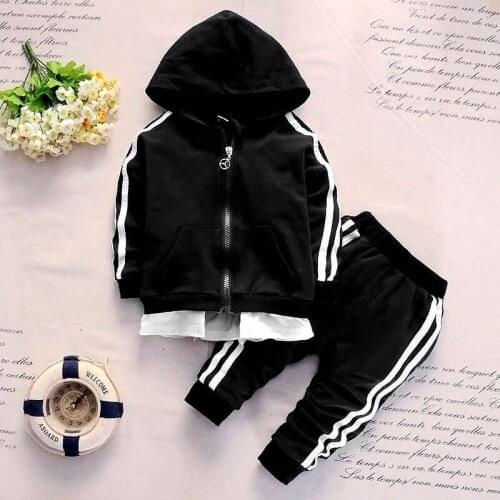 Baby Casual Tracksuit Children Boy Girl Clothes Sets Cotton Zipper Jacket Pants 2Pcs/Sets Kids Leisure Sport Clothing Suits