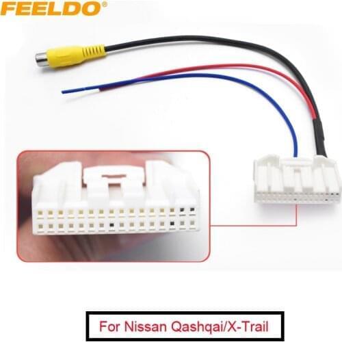 FEELDO 10Pcs 32-Pins Parking Reverse Rear Camera Video Plug Converter Cable Adapter For Nissan Qashqai/X-Trail Car Head Unit