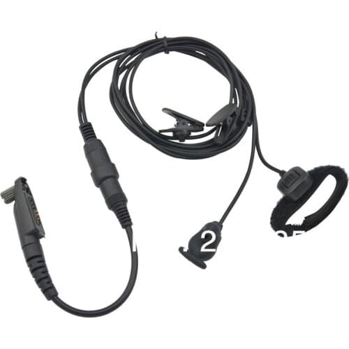 M328+ Plug 2-wired PRO Ear vibration w/cable control & MIC for Motorola GP344 GP388 GP328Plus GL200 EX500 EX600XLS GP338Plus