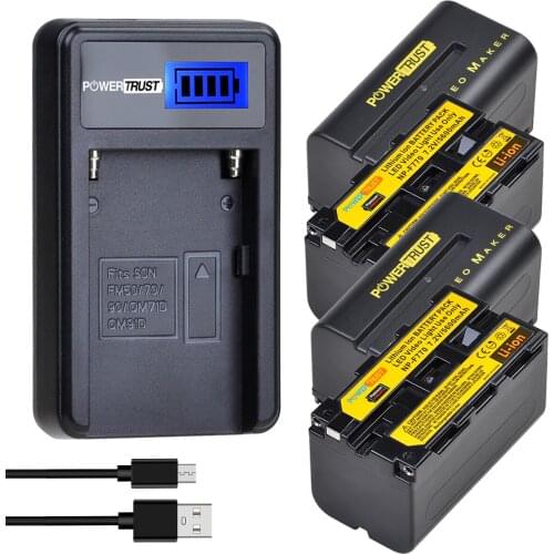 NP-F770 NP-F750 NPF770 5600mAh LED Video Light Battery + LCD USB Charger for Yongnuo YN300 III YN-300 III YN600 Series Batteries