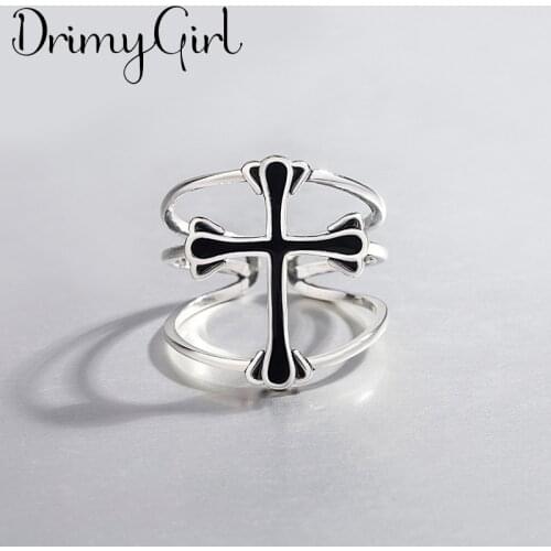 Charming Open Cross Ring for Women Vintage Boho Party Rings Gothic Punk Jewelry Gifts for Girls 2021