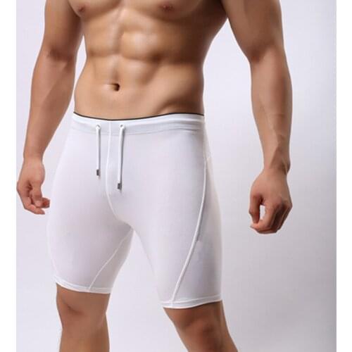 Solid men briefs man swimwear male swimming trunks boys knee length surfing sports panties sexy maillot de bain swimsuit man