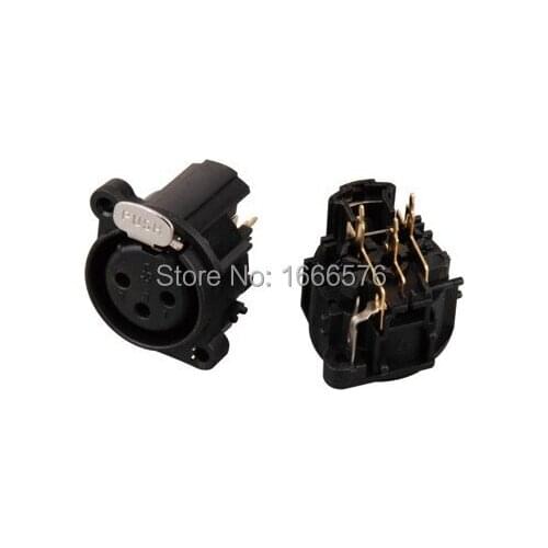 Wholesale 100 pcs XLR female Chassis 3 Pin PCB Socket Panel Connector-203