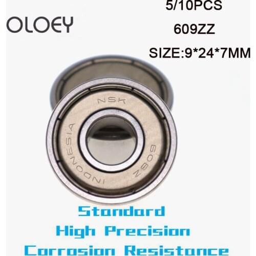 609ZZ Bearing 9x24x7mm Bearing 609ZZ 5/10PCS High Quality Ball Bearings 3D Deep Groove Pulley Wheel High Precision Excellent