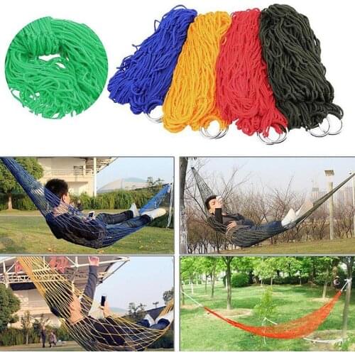 Portable Garden Nylon Hammock swingHang Mesh Net Sleeping Bed hamaca for Outdoor Travel Camping hamak blue green red hamac