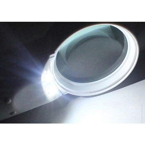 15X Handheld Magnifier Illuminated High Magnification Glass 2 LED Lights Portable Pocket Upgraded for Seniors Reading Stamp Map