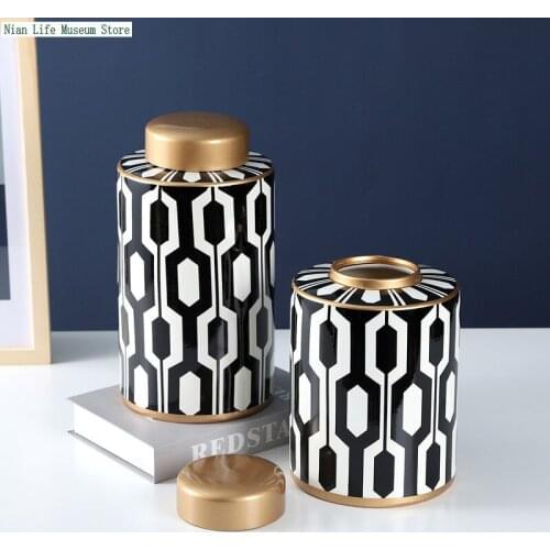 Modern Ceramic Vases Living Room Decoration Creative Home Furnishings Nordic Luxury Storage Jars Artificial Flower Container