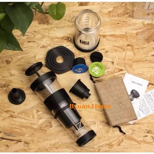 Super mini portable manual espresso capsule coffee maker compatible capsule design Tritan light handle coffee machine cup design