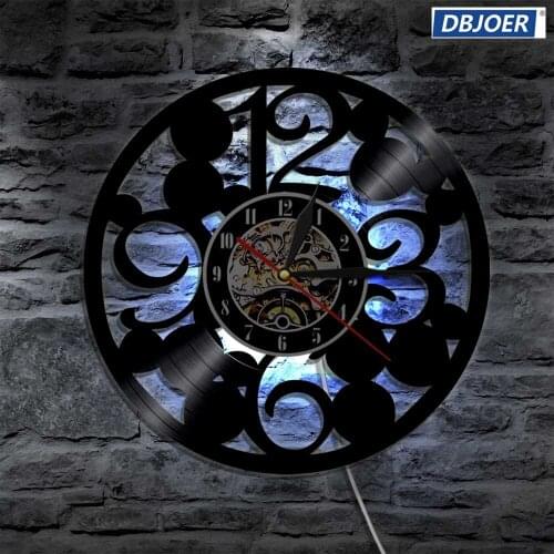 3D Design Silhouette LED Backlight Modern Light Wall Vinyl Clock Cool Living Room Decorative Art Lamp Remote Controller