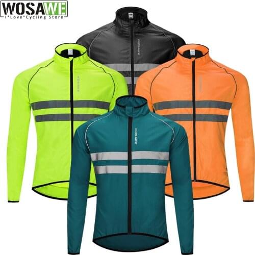Reflective Cycling Jacket Breathable Ultra-light Windproof Wind Coat Bicycle Jersey Road MTB Bike Windbreaker Jacket Men