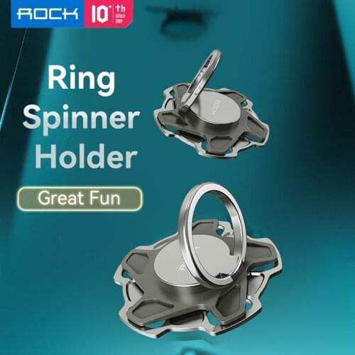 For iPhone 12 Pro Max Ring Back Holder ROCK Metal Ring Spinner Holder Rotatable Phone Stand for Xiaomi Samsung Huawei