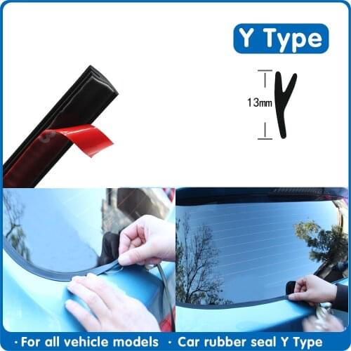 Y type Car Rubber Seal Car Window Sealant Rubber Roof Windshield Protector Seal Strips Trim For Auto Front Rear Windshield