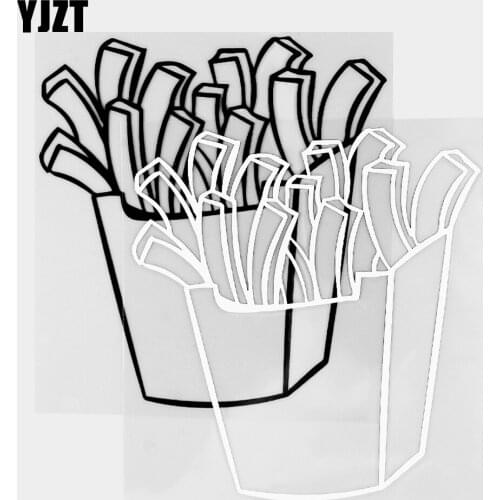 YJZT 13×14.1CM French Fries Fashion Car Body Decoration Vinyl Car Stickers Decals Black / Silver 20B-0346