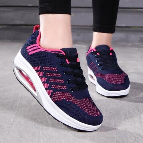 New Designer Sneakers Women Platform Wedges Casual Shoes Lightweight Walking Shoes Lace Up Shoes Mesh Vulcanized Shoes Footwear